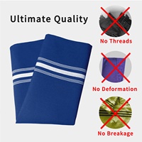 Vente en gros de fil de polyester filé MJS de qualité commerciale classique 12s, teint en fil, bleu roi, rayé style bistrot, fait main, réutilisable, 45x55cm