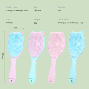 Herramienta para el cuidado del cabello Salón de Casa Cerdas de nailon ABS Logotipo personalizado Lovely Tulip Scalp Maasages Cepillos para el cabello con limpiador interior - Product Image 5