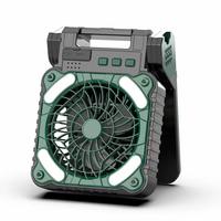 Ventilateur de camping solaire portable étanche avec LED, ventilateur de tente rechargeable à 4 vitesses pour la randonnée en plein air, la pêche, les situations d'urgence
