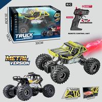 Voiture RC tout-terrain HTL à l'échelle 1:14 avec pulvérisation de brume et lumières LED, véhicule télécommandé 27 MHz pour garçons