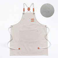 Waterdichte Custom Logo Vrouwen Mannen Ober Cafés Nagel Schoonheidssalon Uniform Grill Werk Keuken Katoenen Canvas Schort Met Zak