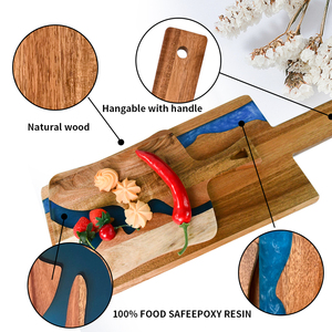 Planche à découper en bois avec résine époxy pour cuisine et mini-bar pour viande, fromage, pain, légumes, fruits pour la cuisine - Product Image 6
