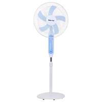 Ventilateur sur pied rechargeable solaire de 16 pouces, longue autonomie, avec panneau solaire et lumière LED