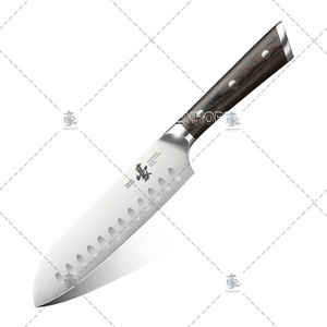 KEENHOPE 7-Inch Professional Santoku <strong>Knife</strong> High-Grade Germany Din 1.4116 Stainless Steel 56HRC <strong>Sharp</strong> <strong>Kitchen</strong> <strong>Knife</strong> Classic - Product Image 1