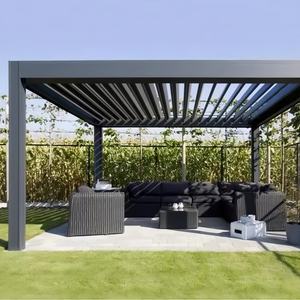 Pergola en aluminium à lames orientables motorisée <span class=keywords><strong>avec</strong></span> télécommande, tailles personnalisables, résistante au soleil, au vent et à l'eau, à intensité lumineuse variable, respirante - Product Image 3