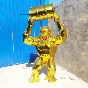 Custom Outdoor Decoration <strong>Life</strong> <strong>Size</strong> Fiberglass Geometry Statue Large <strong>Size</strong> Geometric Gorilla <strong>King</strong> <strong>Kong</strong> Sculpture for Garden - Product Image 6
