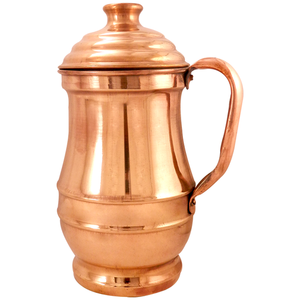 Pichet en cuivre pur de grande taille en or rose antique de qualité solide pour l'eau potable, les théières et les bouilloires - Product Image 4