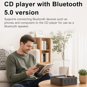 Reproductor de música con cubierta abatible para escritorio, diseño antideslizante a prueba de golpes, altavoz incorporado para entretenimiento en el hogar y vacaciones - Product Image 3