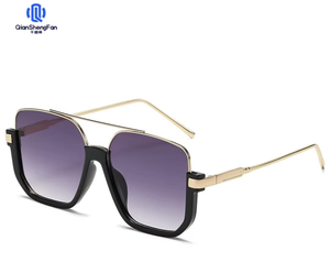 QSF Nouvelles Lunettes de <span class=keywords><strong>Soleil</strong></span> Tendance Édition Coréenne Monture Large Visage Rond Célébrité Internet Anti-UV 90231 - Product Image 3