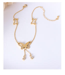 तितली टासल स्टेनलेस स्टील 18k वास्तविक सोने के साथ प्लेटेड गैर-एलर्जी रंग संरक्षित गैर एलर्जी रंग - Product Image 6