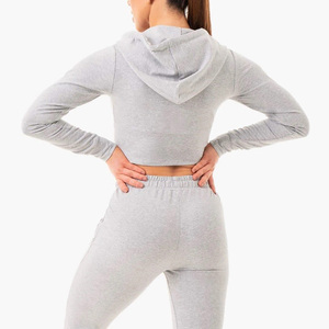 Última Colección Primavera 2025, Sudadera con Capucha para Mujer, Anti-Pilling, Forrada, Hombros Caídos, Cierre de Cremallera, Corta, Color Sólido, Manga Larga, Holgada - Product Image 5
