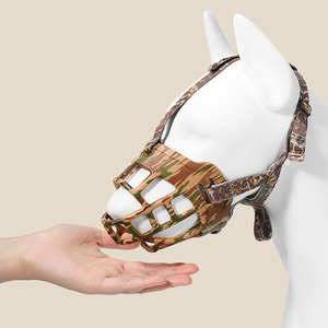 개 입 커버 안티 물린 짖는 안티 지저분한 음식 총구 애완 동물 소형 대형 개 스톱 바커 실리콘 가죽 끈 - Product Image 4