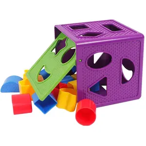 Caixa de reconhecimento de brinquedos para crianças, bloco de brinquedo educacional em forma geométrica, 1 unidade, bloco de construção pe
