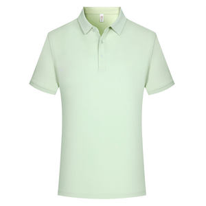Men's Light Green Cotton Polo Shirt Solid Color Short Sleeve Workwear Daily Wear - Product Image 1