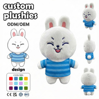 Peluches personnalisées sur mesure, répliques ultra-réalistes OEM-ODM, échantillons de personnages à capuche, collection de marchandises anime, porte-clés en peluche en gros
