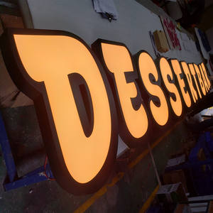 Diseños de tablero de <span class=keywords><strong>nombres</strong></span> de tienda, letras de canal 3D, marco de luz Led con logotipo del alfabeto, letrero iluminado para Bar, postre - Product Image 2