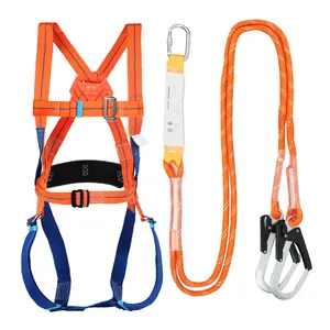 Bold Keselamatan Memanfaatkan dengan Bantalan Diperkuat Double Lanyard Safety Harness Tinggi Kualitas Dewasa Full Body Safety Harness