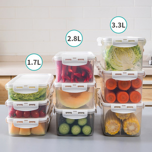 Lebensmittelechte Kunststoff-PP-Kühlschrank-Aufbewahrungsbox mit Luftdichtem Deckel Stapelbar Wasserdicht Gefrierschrankgeeignet Küchen-<span class=keywords><strong>Organizer</strong></span>-Behälter - Product Image 1