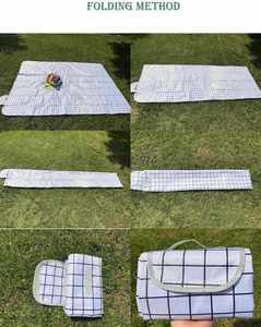 150CM*200CM Custom Printing White Plaid Leisure Outdoor Foldable Lightweight Durable Oxford Cloth Waterproof Reusable <b>Mat</b> - Product Image 2
