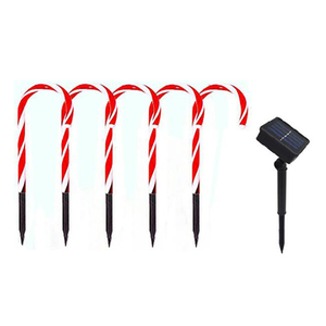 Walkway Lawn Yard Decorations Christmas Garden <strong>Outdoor</strong> Solar <strong>Candy</strong> <strong>Cane</strong> Led Stake <strong>Lights</strong> - Product Image 1