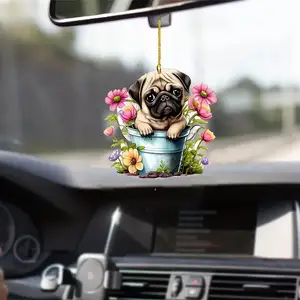 [ 2D Acrylic Pendant ] Cute Puppy Pendant Used To Decorate Your Backpack Or Keychain As A Gift For Car Interior Accessories