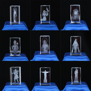 Jadevertu Bloc gravé de haute qualité 50*50*80mm Lazer Cube Crystal Display avec image - Product Image 6