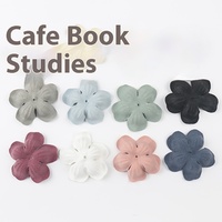 Coréen Velours Microfibre Cuir Fleur Appliques Mince Cinq Pétale Tissu Patchs En Relief pour DIY Cheveux Accessoires Bandeau