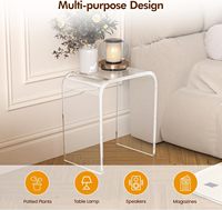 Table d'appoint en acrylique transparent sur mesure en forme de U, table d'appoint moderne transparente pour canapé, table de chevet pour salon, meubles de maison