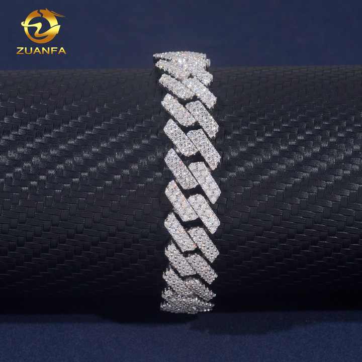 13mm 2Row Custom Hip Hop Jewelry Necklace Iced Out Diamond Cuban Link ...