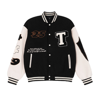 Vestes Letterman de baseball en coton avec broderie et logo personnalisé Etai Veste universitaire vintage en cuir vierge à manches pour hommes