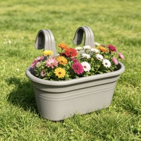 Pots à fleurs à double crochet pour extérieur, jardin, patio, clôture, balcon