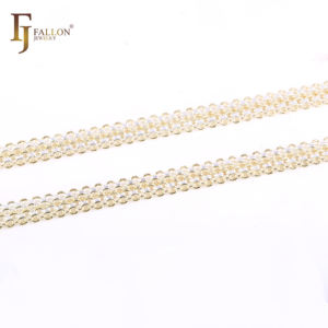 7mm FJ Fallon ファッションジュエリー ビスマルクアンカー クワッドリプルリンクチェーン 14Kゴールドメッキ ツートーンブラス - Product Image 5