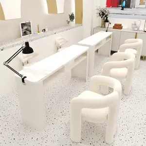 Mobilier de salon de beauté Table de station de manucure double table de technicien de manucure de luxe