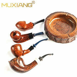 Muxiang Handmade Burl Wood Smoking Pipe Bent Type Tobacco Pipe Personal Gift - Product Image 2