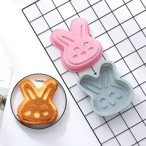 Stampo in silicone a forma di coniglio carino con foro singolo da 6 pollici