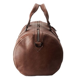 Sac de voyage simple en cuir PU, sac de week-end, 20 pouces, fermeture à glissière, multifonctionnel, doublure en polyester marron, sac de voyage - Product Image 6