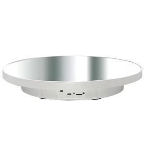 Plateau tournant multifonctionnel de 40 cm, <span class=keywords><strong>miroir</strong></span>, disque rotatif électrique, alimentation par batterie USB, support pour photographie <span class=keywords><strong>et</strong></span> présentation en direct - Product Image 1