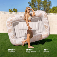 Nuevo Producto en Stock: Colchón Flotante Doble de PVC con Diseño de Hoja de Arce, Plegable, Estilo Negro, para Tomar el Sol en la Piscina