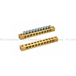 Bloc de bornes neutre en laiton avec vis en acier pour tableau électrique, tableau de distribution et système de mise à la terre - Product Image 2