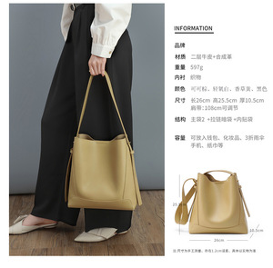 Sacs à main de luxe en gros pour femmes, sacs à bandoulière vintage en cuir véritable grande capacité, sacs fourre-tout portables pour dames - Product Image 2
