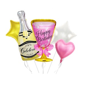 Celebrazione della produzione MTF e <span class=keywords><strong>buon</strong></span> <span class=keywords><strong>compleanno</strong></span> <span class=keywords><strong>rosa</strong></span> con palloncini elio a stella e cuore per decorazioni - Product Image 1