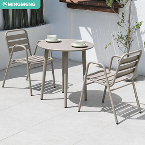 Tavolo esterno in lega di alluminio Set sedia resistente all'acqua tavolino <span class=keywords><strong>giardino</strong></span> casa Picnic soggiorno sala da <span class=keywords><strong>pranzo</strong></span> materiale metallico - Product Image 4