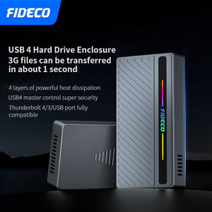 กล่องใส่ SSD <span class=keywords><strong>M</strong></span>.2 NVMe แบบ FIDECO Tool Free Usb 4 Thunderbolt 40Gbps RGB พร้อมพัดลมระบายความร้อน - Product Image 3