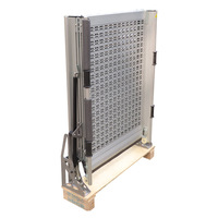 Rampe de chargement pour fauteuil roulant en alliage d'aluminium légère, pliable manuellement, antidérapante, perforée et ondulée, avec vérin à gaz