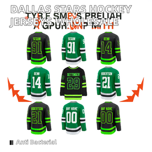 Maglia da Hockey su Ghiaccio da Uomo con Ricamo 3D Antibatterico, Vendita all'Ingrosso # 29 <span class=keywords><strong>Jake</strong></span> Oettinger # 14 Jamie Benn # 21 Jason Robertson - Product Image 1