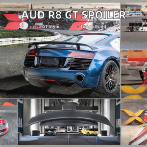 Aileron arrière en fibre de carbone style GT avec plaque de base double niveau pour Audi A8 R8 V8 V10 Coupé 2008-2015 - Product Image 2