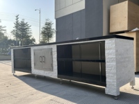 Gril à gaz élégant de 43 pouces à 7 brûleurs en acier inoxydable Comptoir de bar moderne haut de gamme pour barbecue en plein air pour les réunions de famille