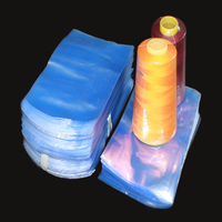 Sac thermorétractable en PVC transparent, imperméable et incurvé, imprimé sur mesure, avec film thermorétractable à joint de sécurité en arc pour bobines de fil à coudre et à broder