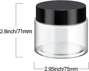 Custom 100ml 200ml 8oz 12oz 500ml <b>Clear</b> White Black Amber Wide Mouth Screw Top Cosmetic <b>Containers</b> PET Silk Screen Printing Logo - Product Image 2