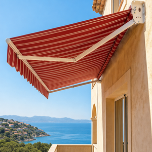 Auvent rétractable en alliage d'aluminium avec toile pare-soleil manuelle pour terrasse, balcon, boutique, jardin - Product Image 6